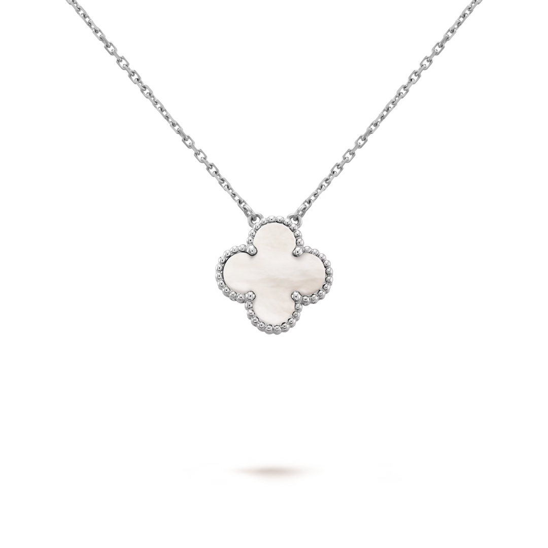 CLOVER | Silver and White Necklace