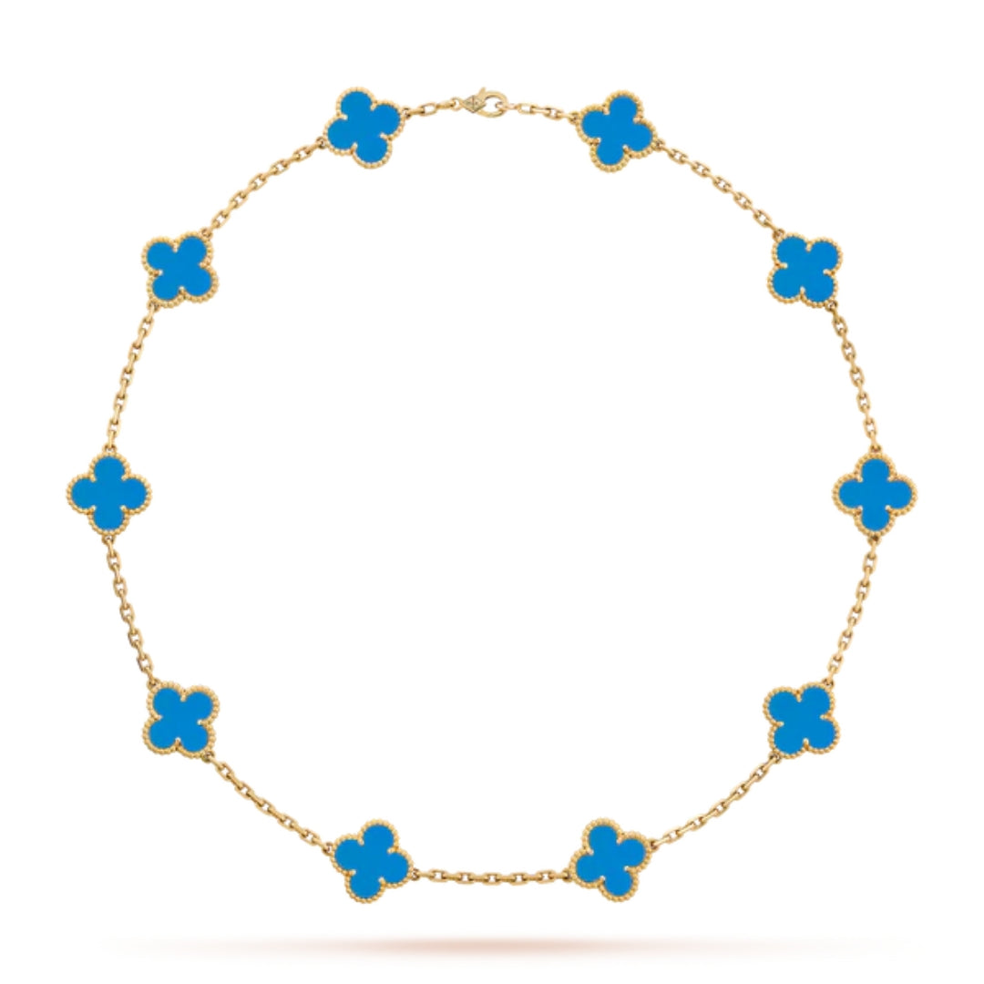 CLOVER | Blue Necklace with 10 Motifs