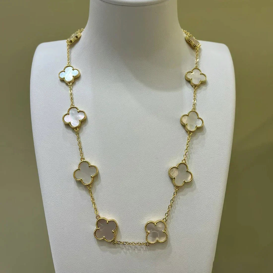 CLOVER | White Necklace Featuring 10 Unique Designs