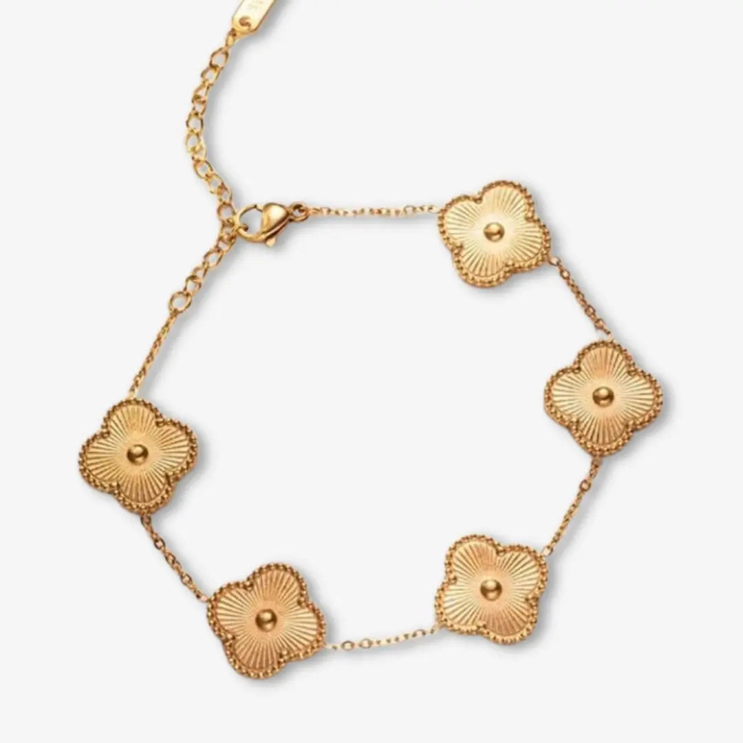 Gold Four-Leaf Clover Luck Bracelet
