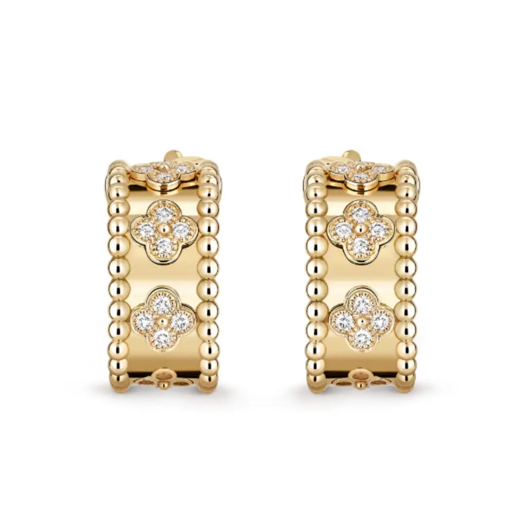 Abby Earrings - Gold with Diamond Accents