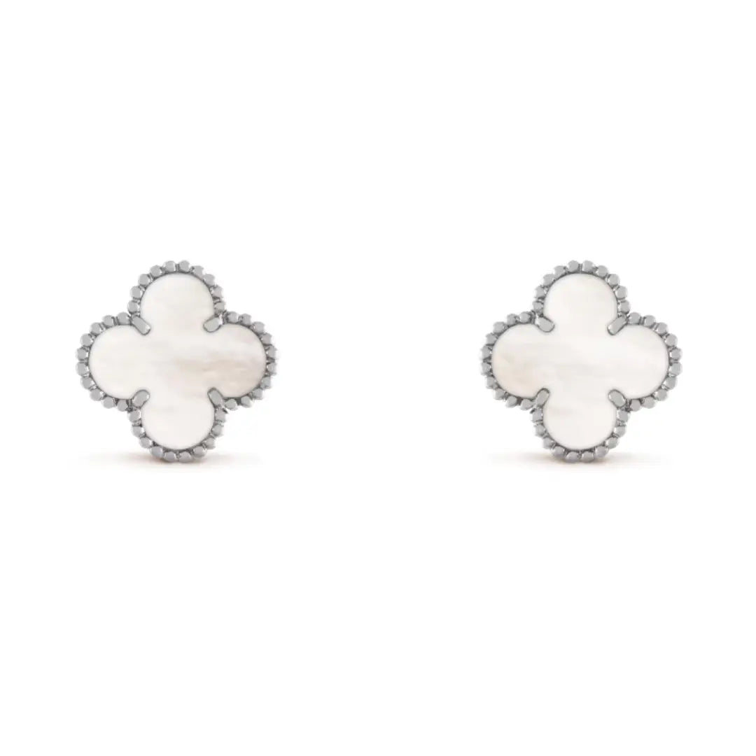 Coki Earrings - Silver and White