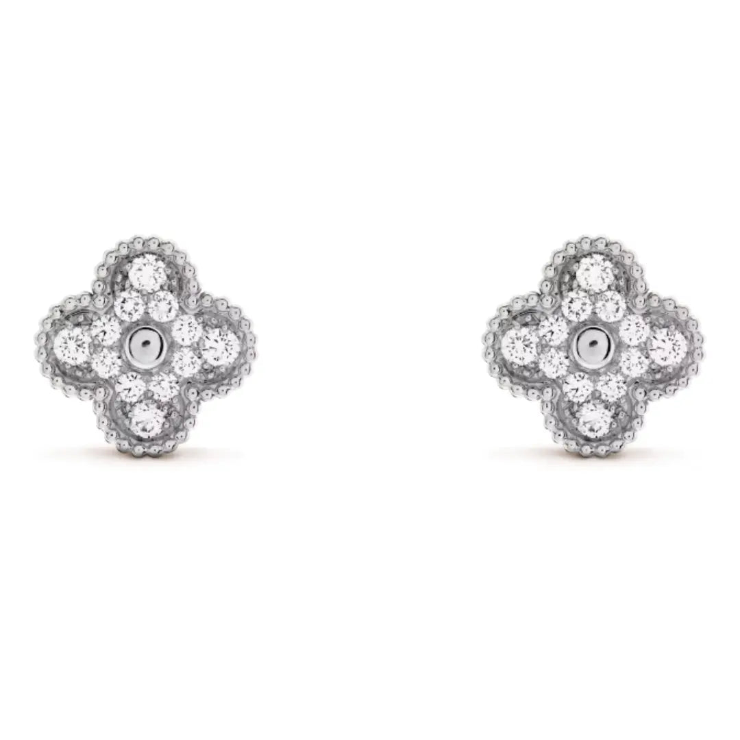 Coki Diamond and Silver Earrings