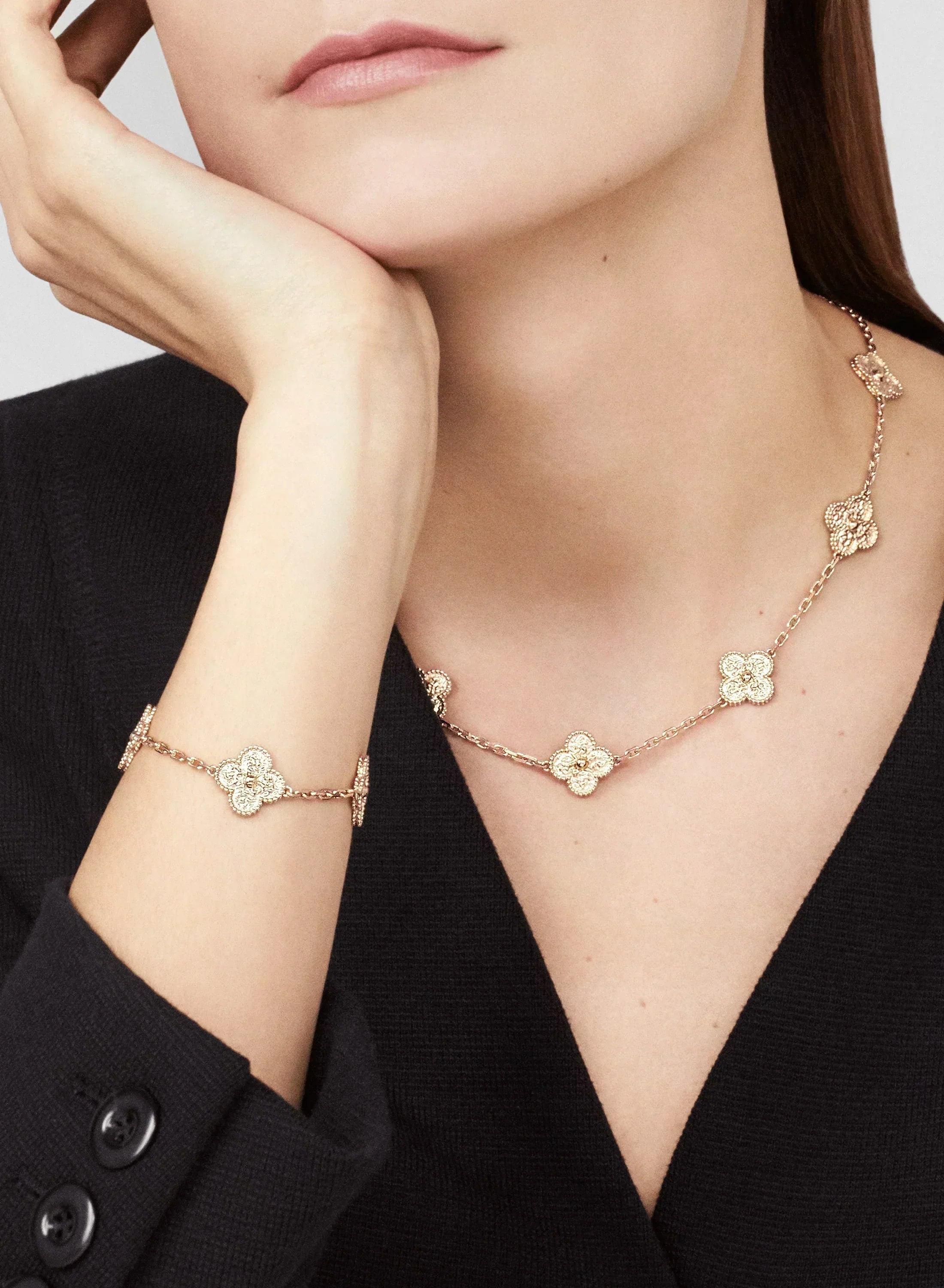 CLOVER | Pink Necklace Featuring 10 Unique Motifs