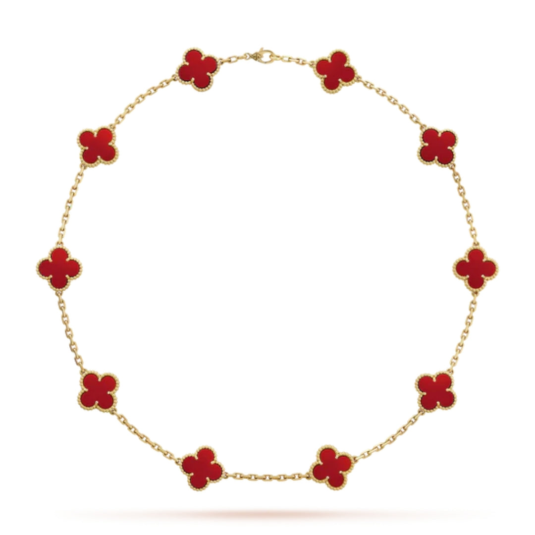 CLOVER | Red Necklace with 10 Themed Charms