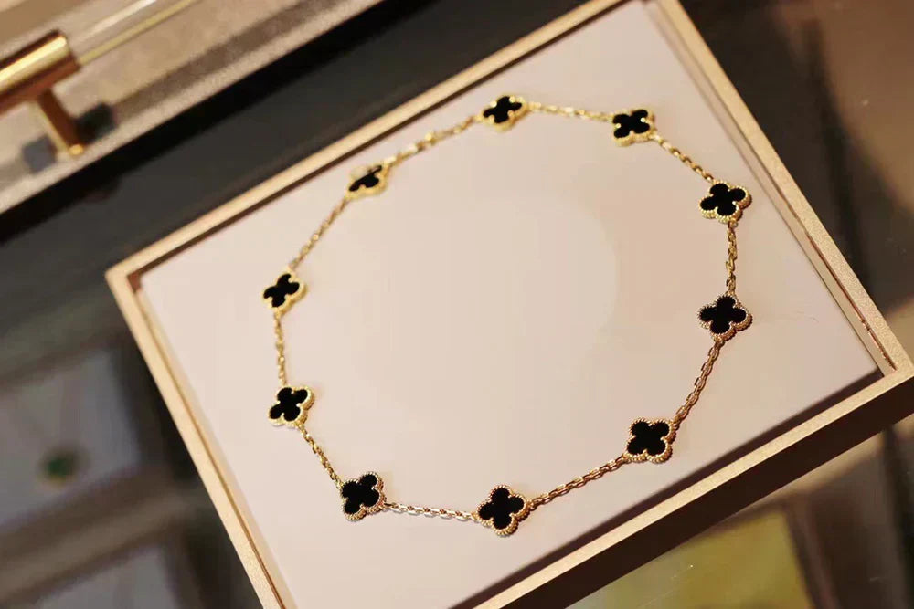 CLOVER | Black Necklace with 10 Unique Designs