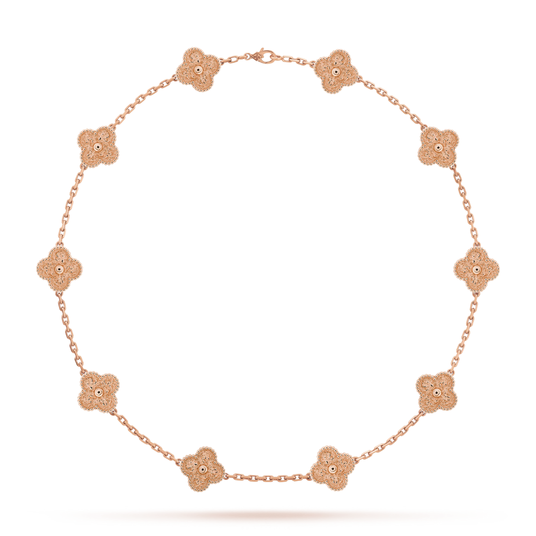 CLOVER | Pink Necklace Featuring 10 Unique Motifs