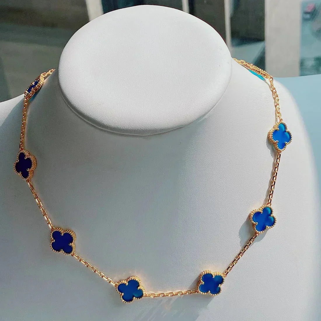 CLOVER | Blue Necklace with 10 Motifs