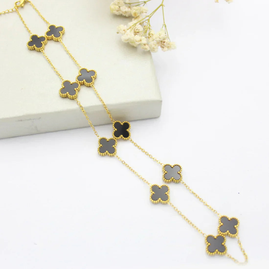 CLOVER | Black Necklace with 10 Unique Designs