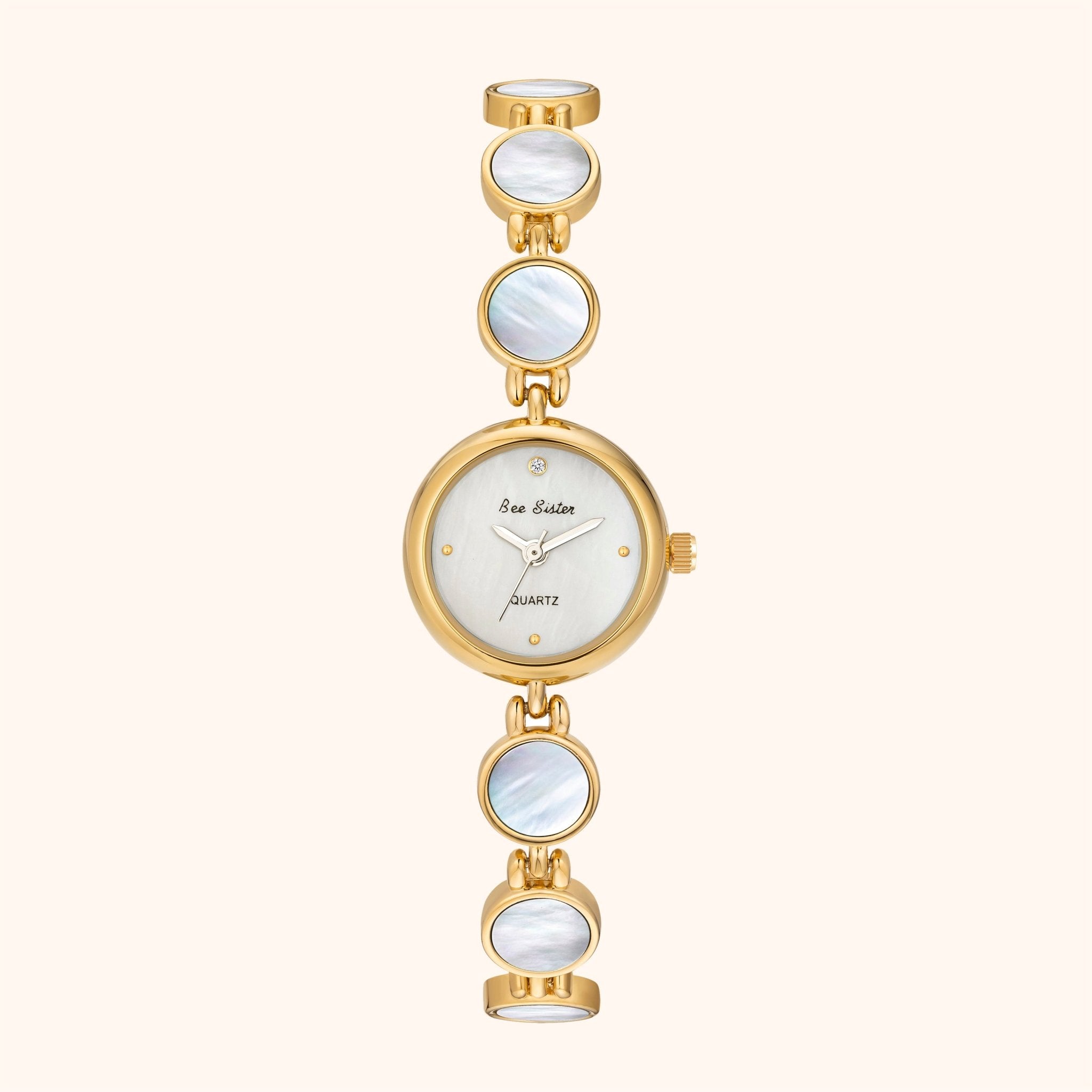 Gold Pearl with Coral Accent