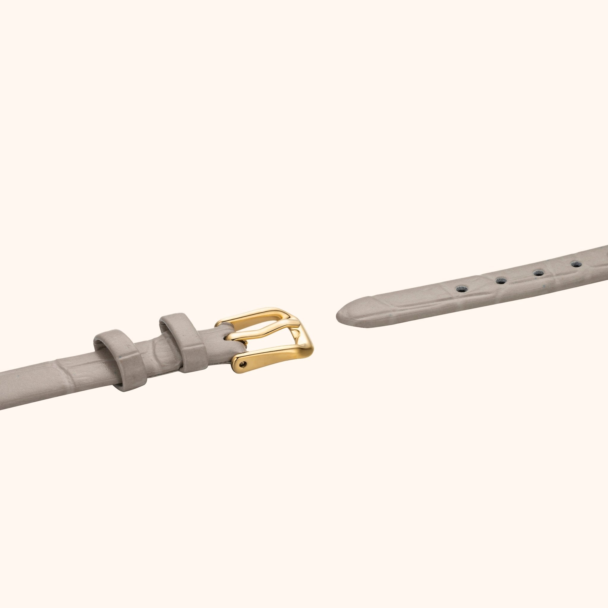 Elvina Gray Leather with Gold Accents