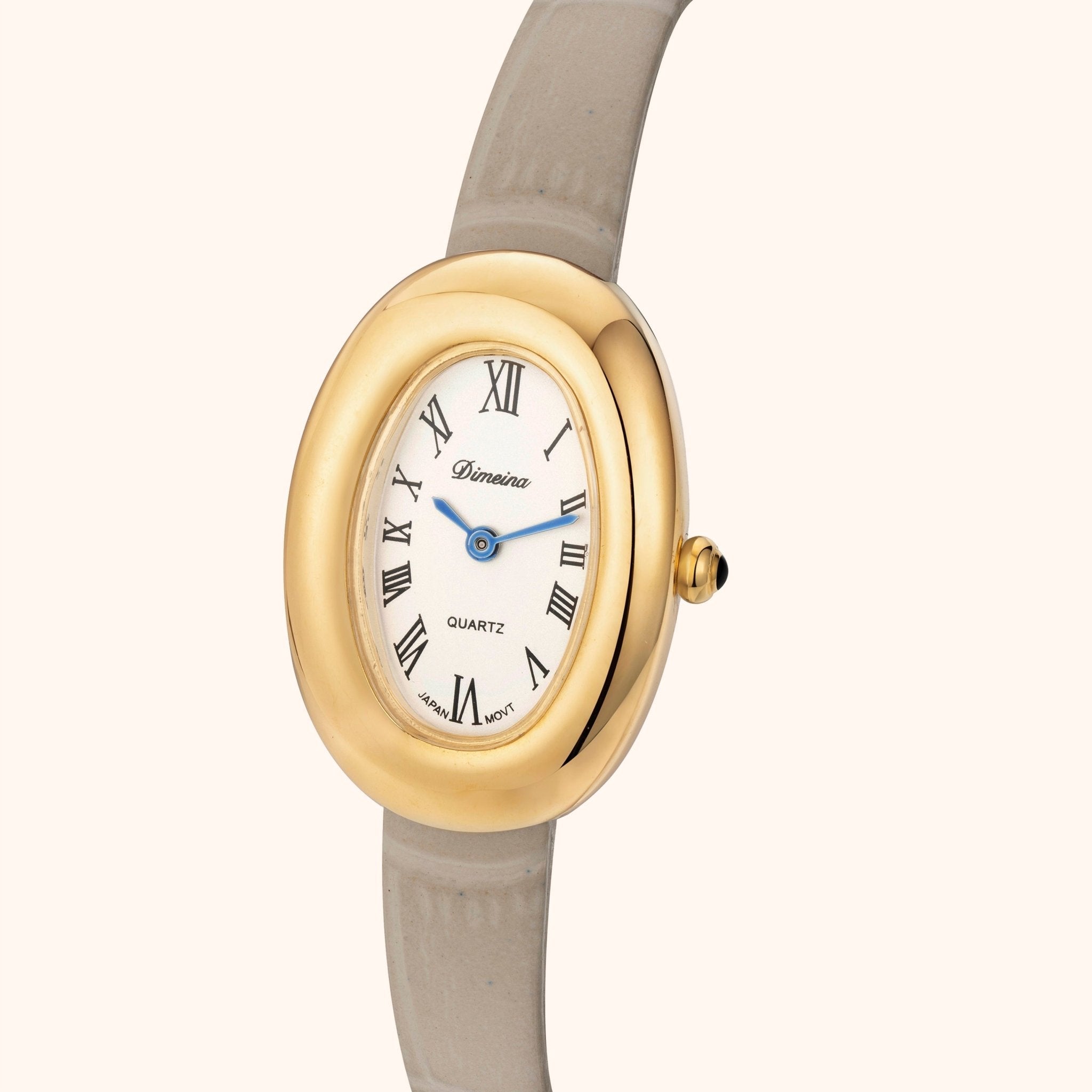 Elvina Gray Leather with Gold Accents