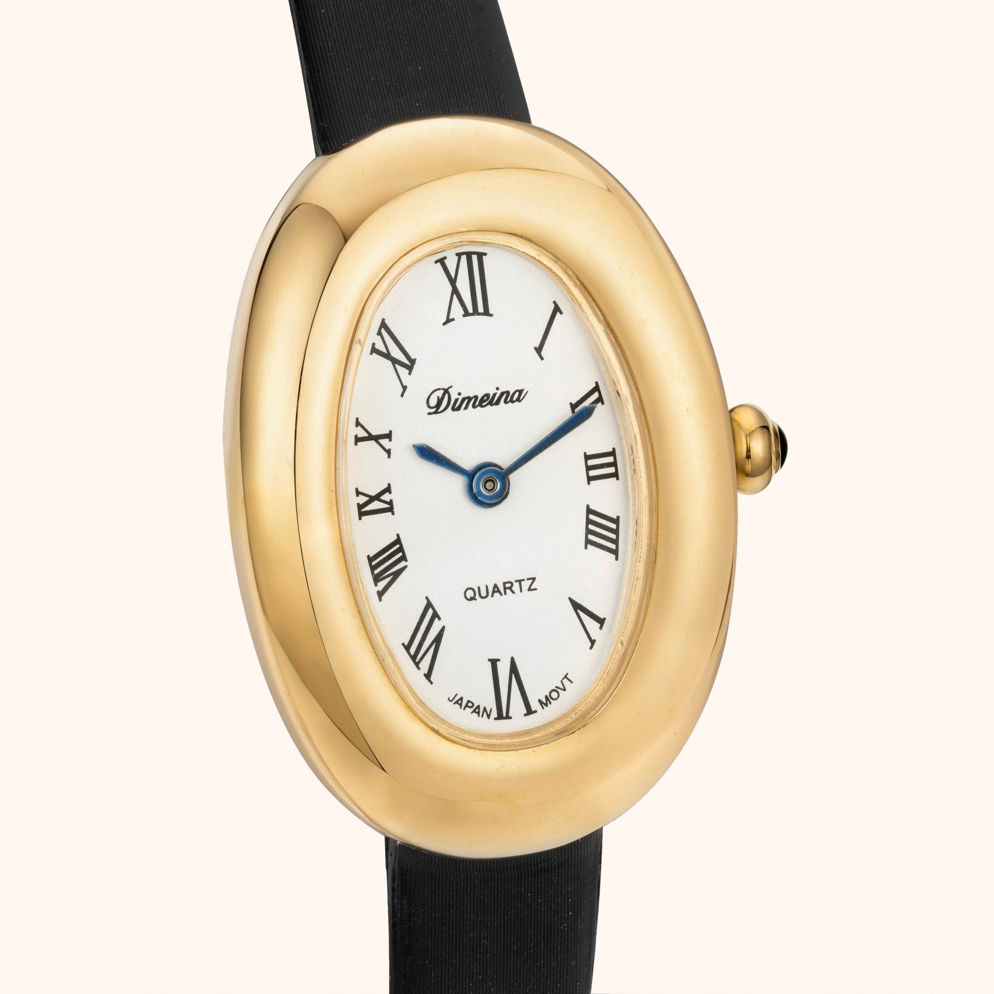 Elvina Black Leather with Gold Accents