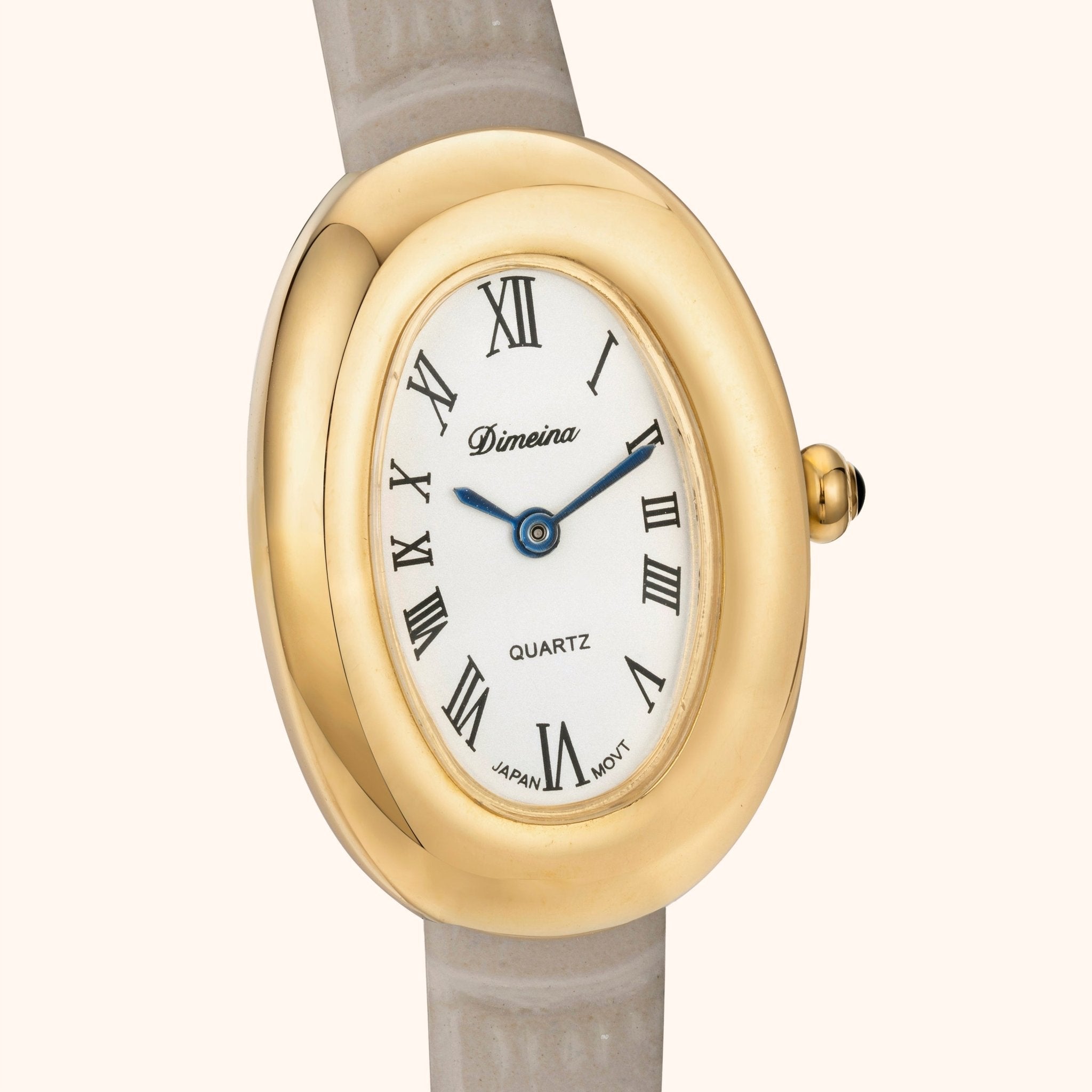 Elvina Gray Leather with Gold Accents