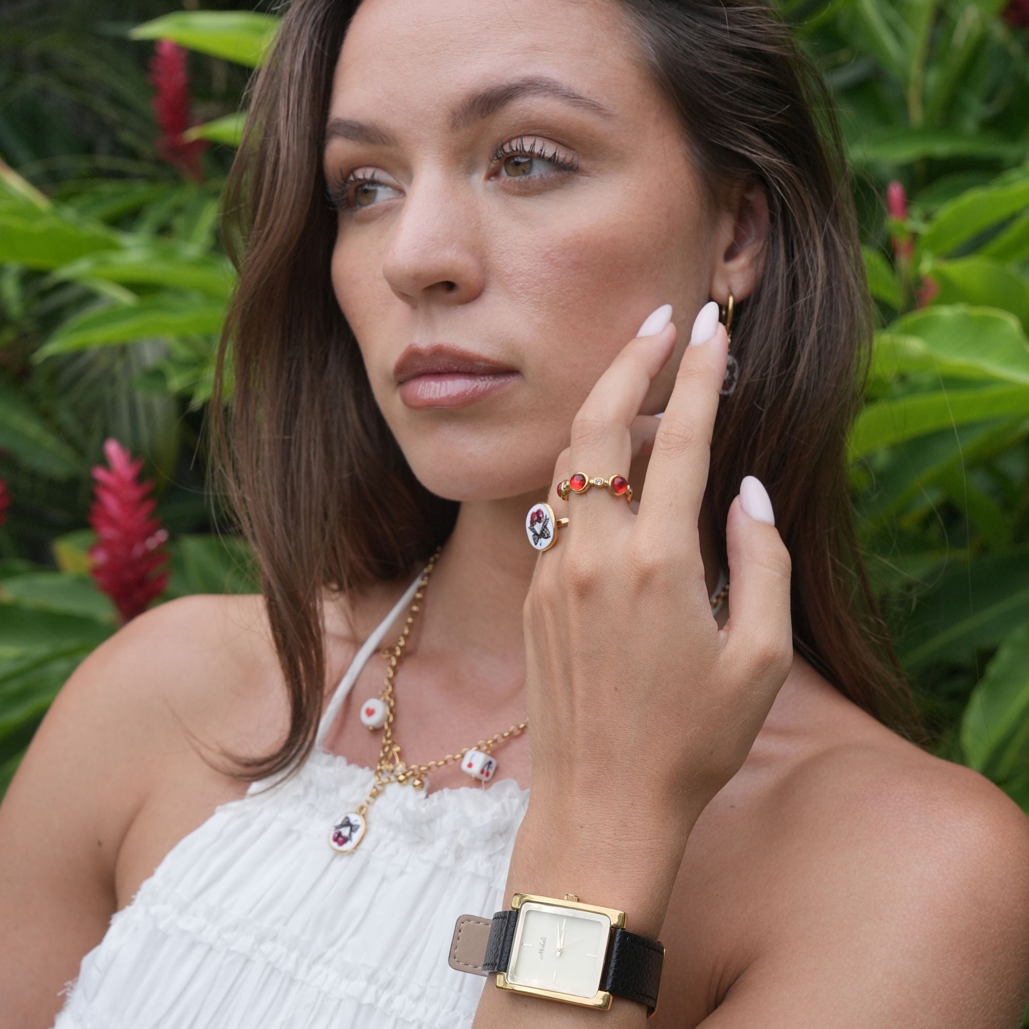 Ayana 18K Gold Red Cuff Ring