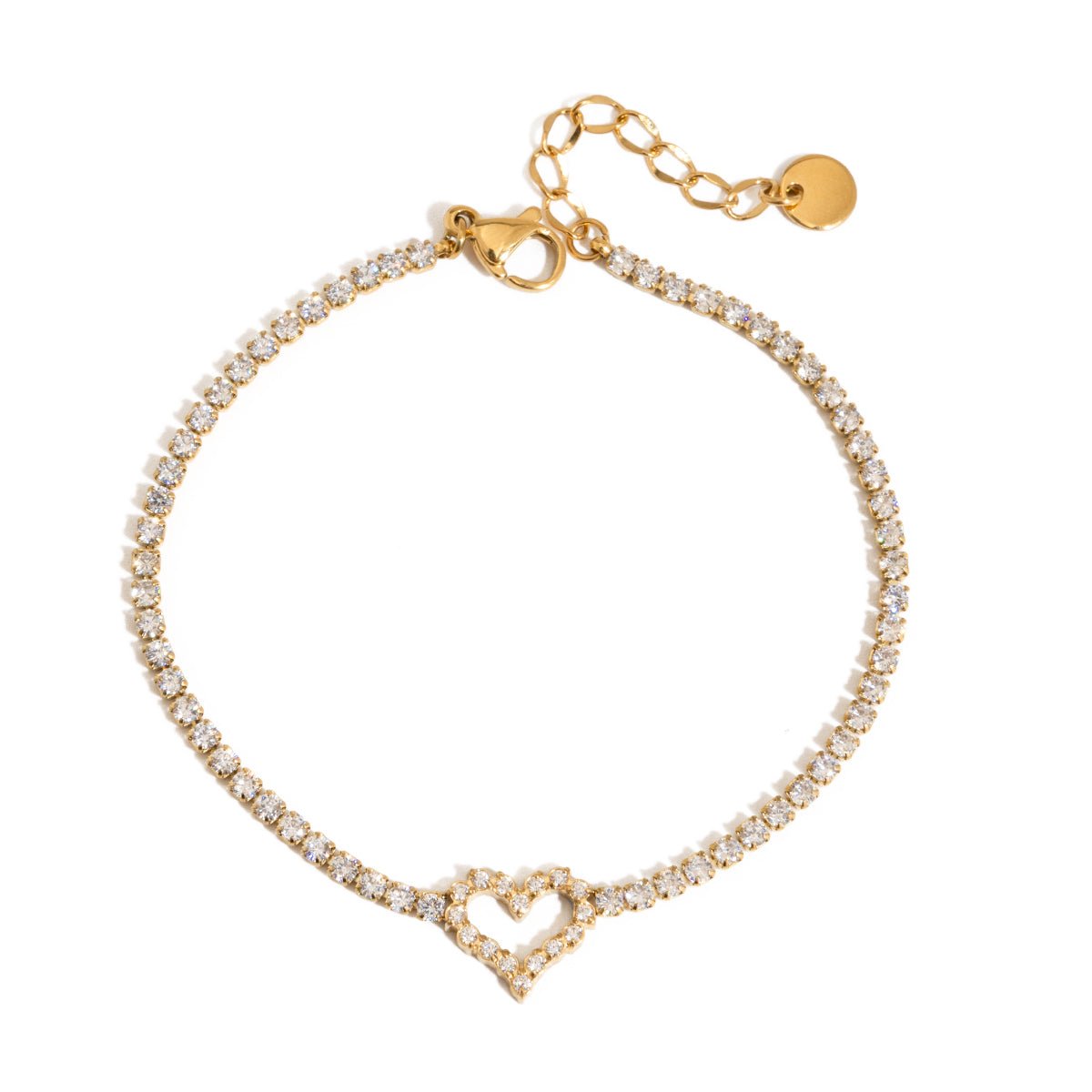 18K Gold Heartelle Pavé Bracelet
