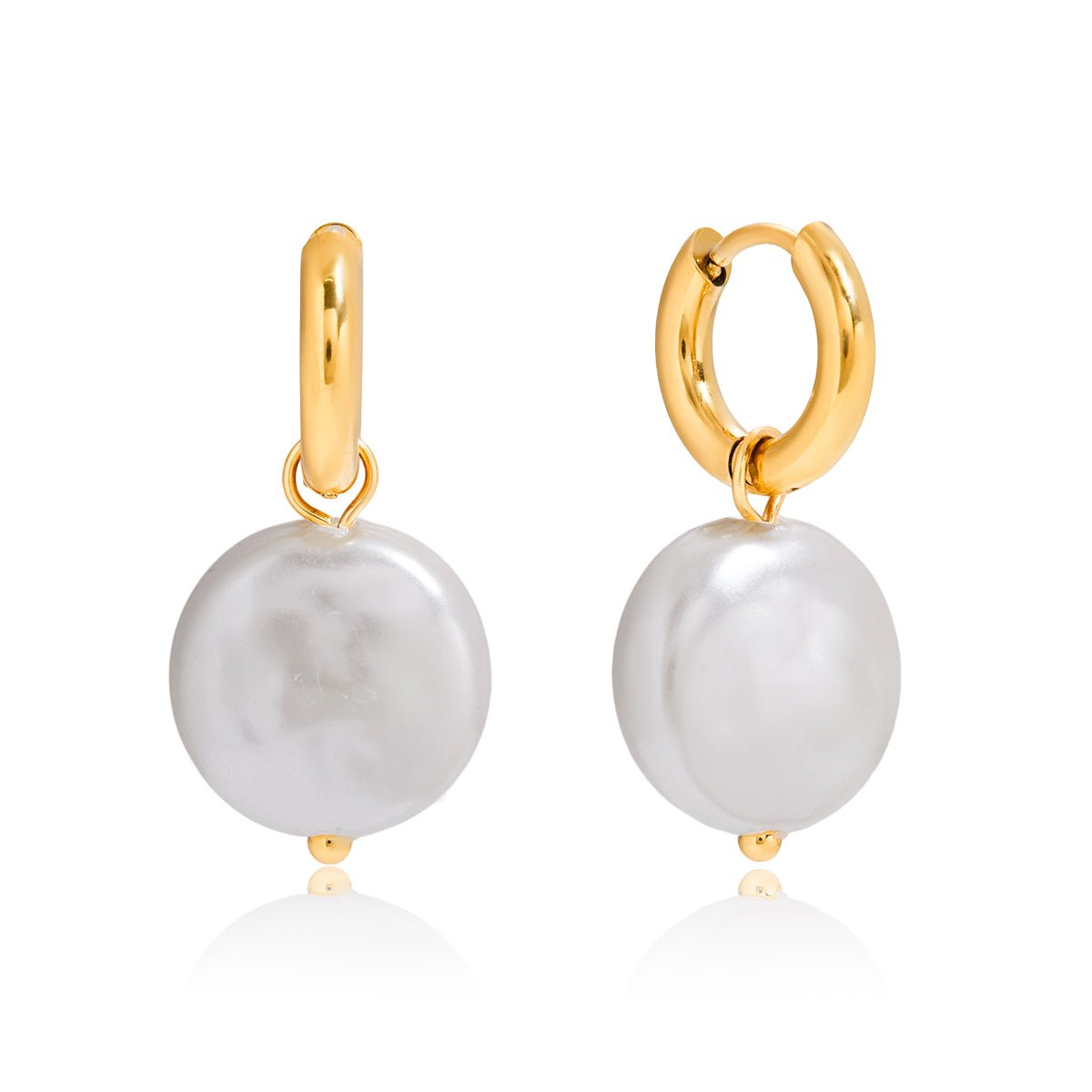 Serilda 18K Gold Coin Hoop Earrings
