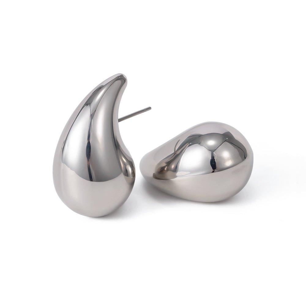 Eliza Drop Earrings in Sleek Polished Stainless Steel