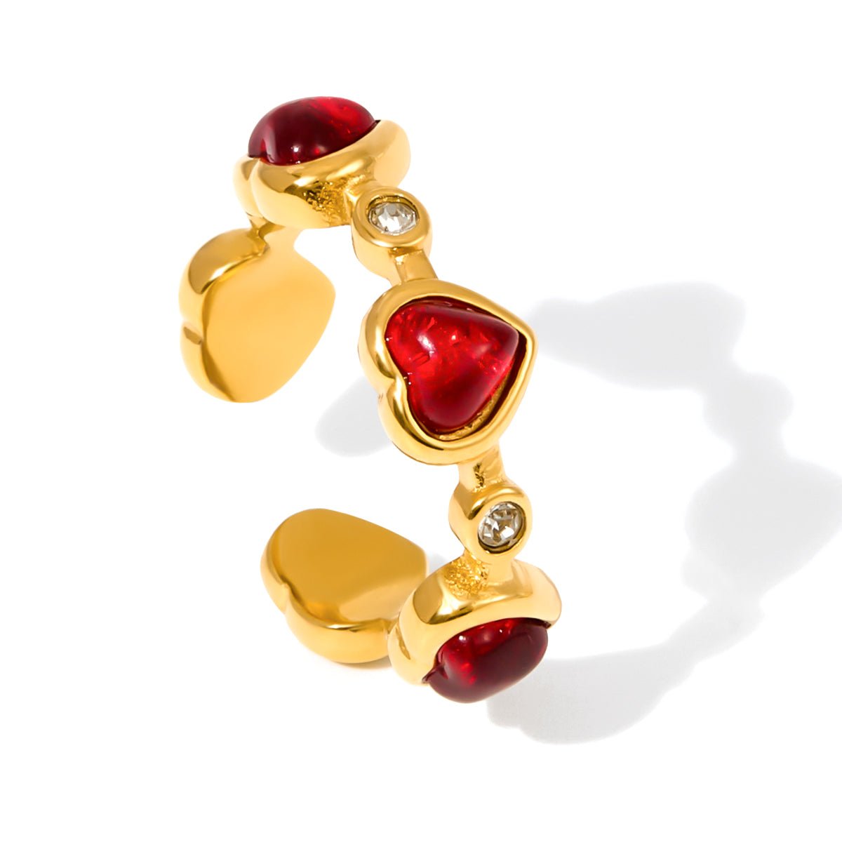 18K Gold Esme Ruby Heart Ring