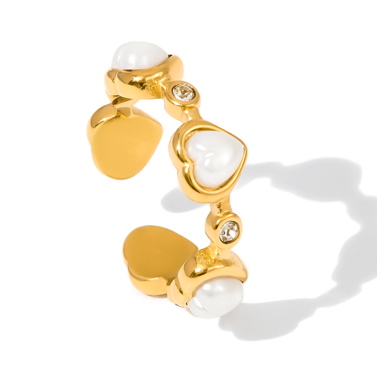 Esme White Heart Ring in 18K Gold