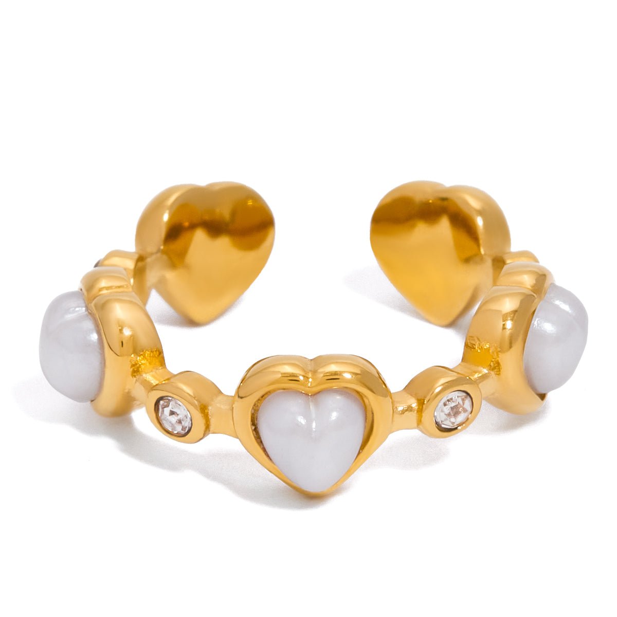 Esme White Heart Ring in 18K Gold