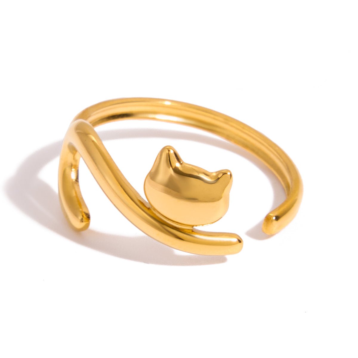 18K Gold Cosette Cat Ring