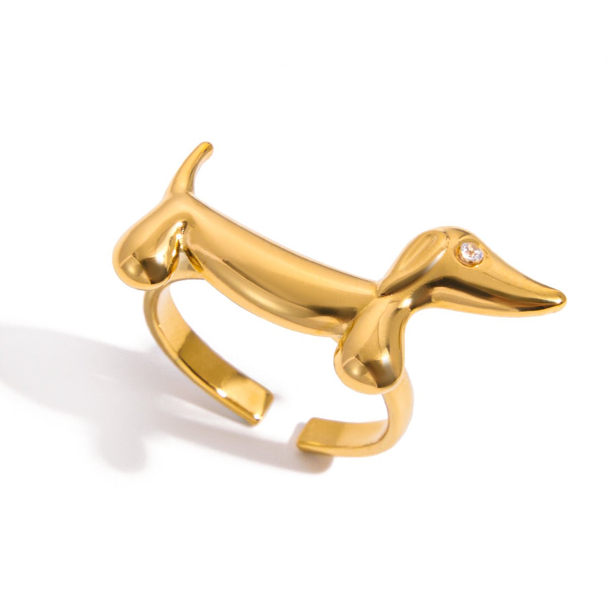 18K Gold Thessaly Dachshund Ring