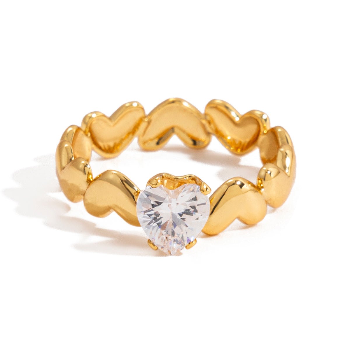 18K Gold Celestial Heart Ring