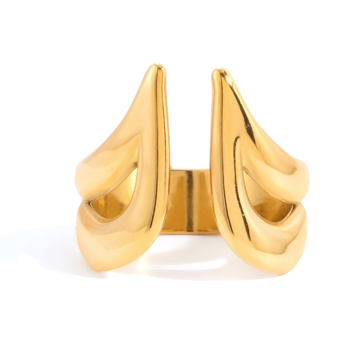 Gaelle 18K Gold Sculptural Cuff Ring