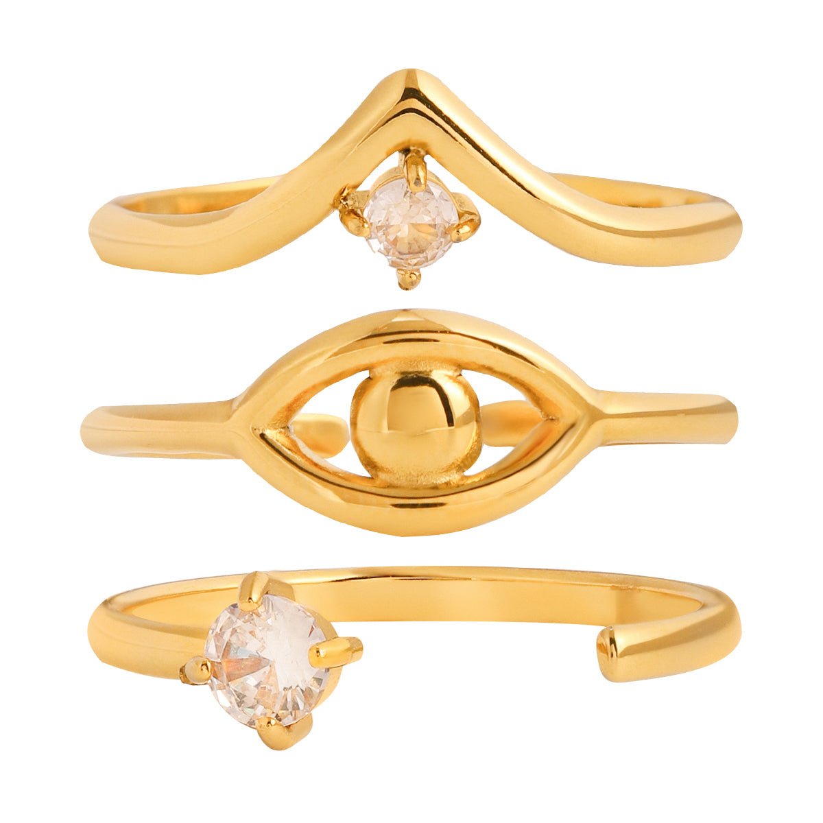 Zelina 18K Gold Stackable Rings