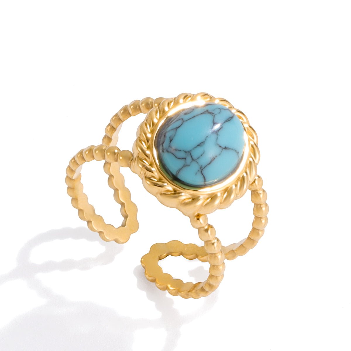 18K Gold Sapphire Cuff Ring