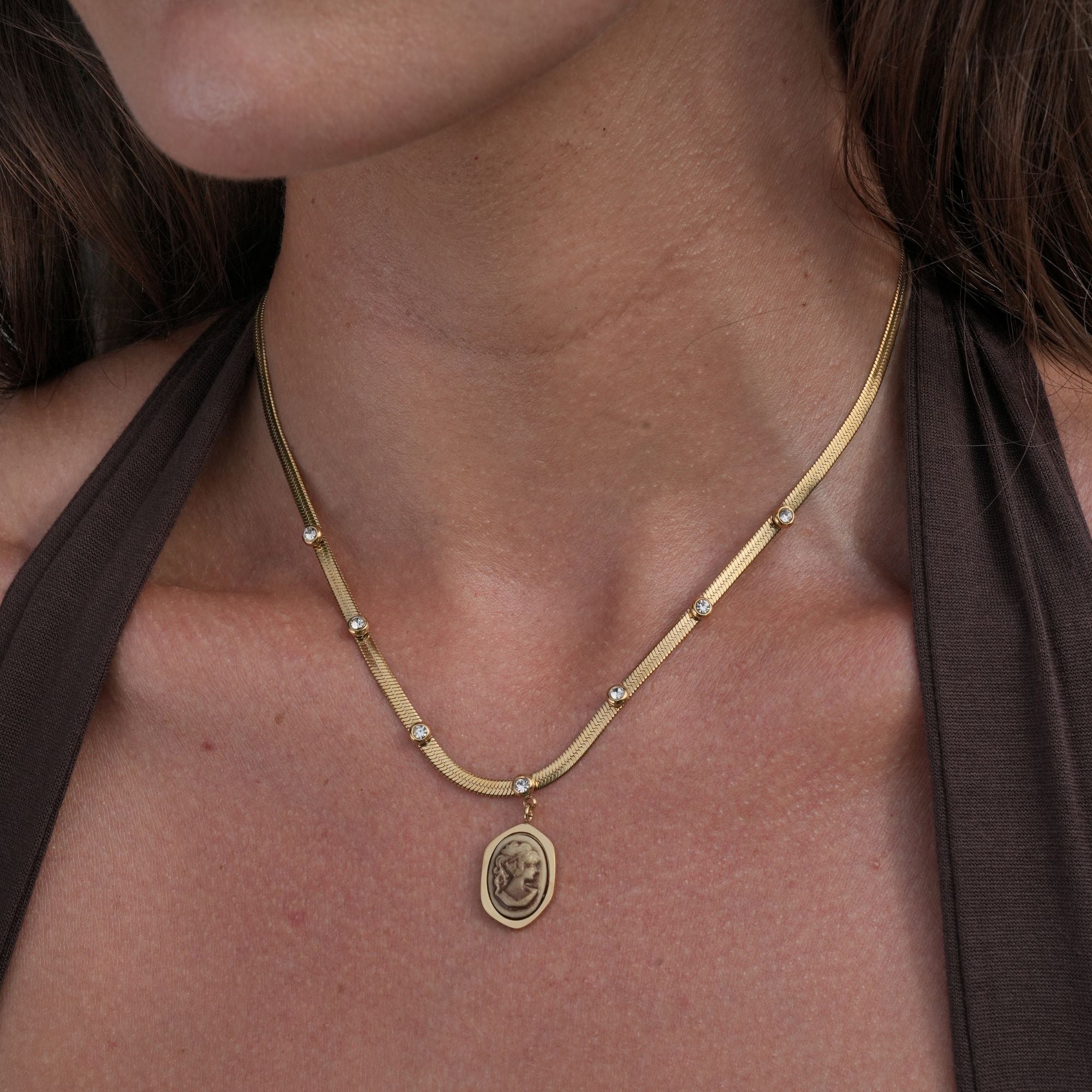 Amorette Cameo Necklace