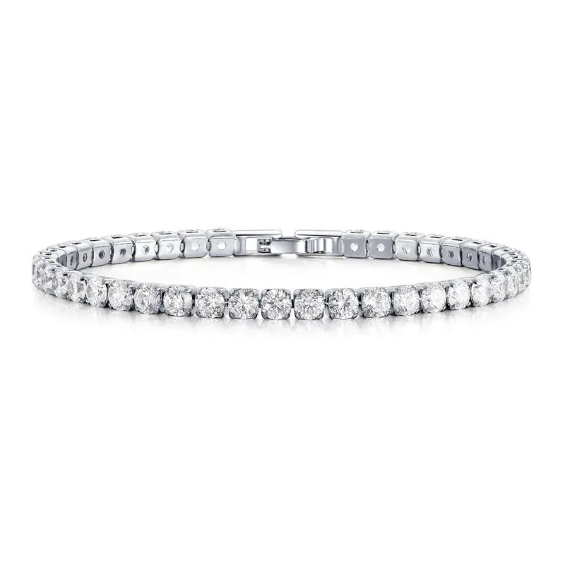 Shimmering Silver Tennis Bracelet