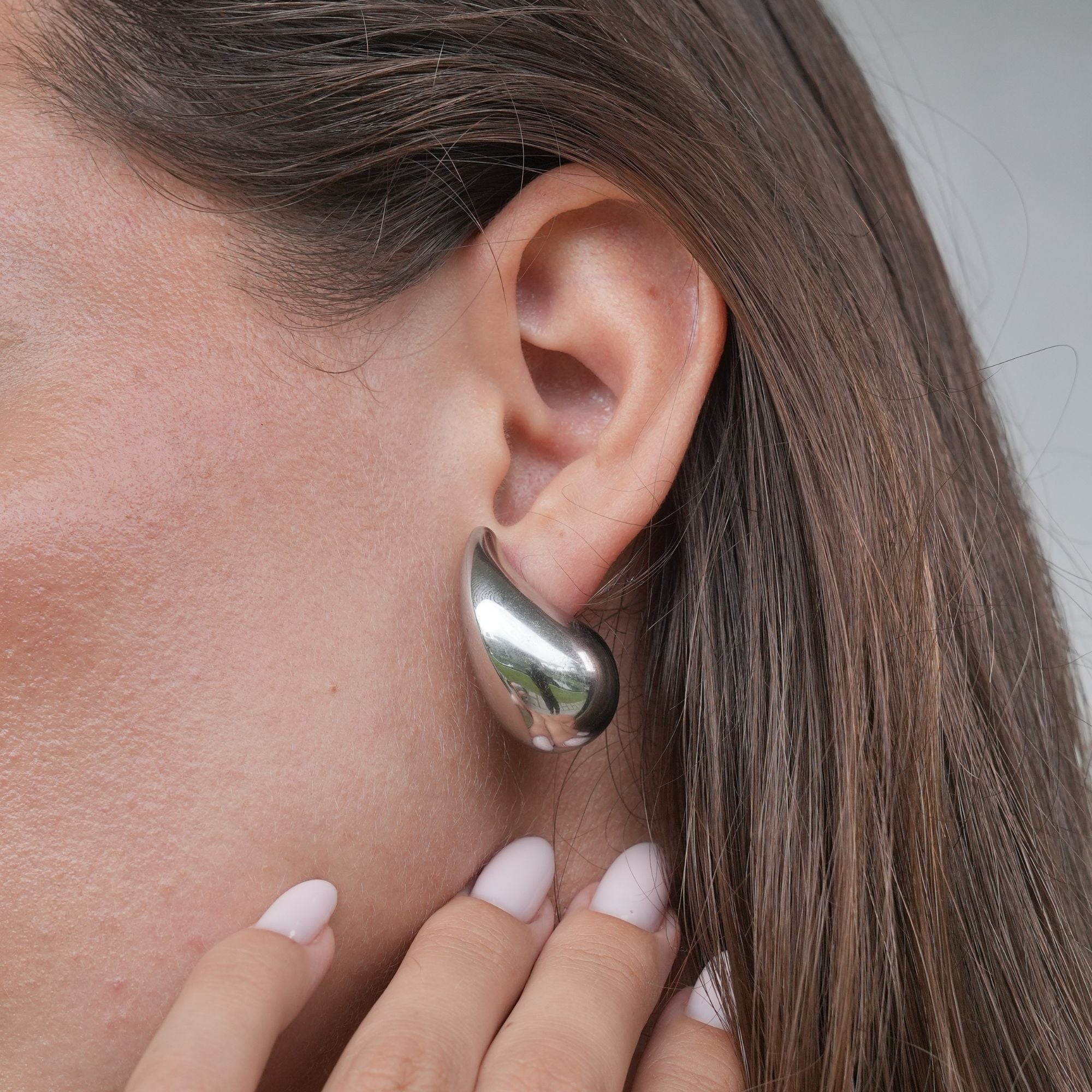 Eliza Drop Earrings in Sleek Polished Stainless Steel