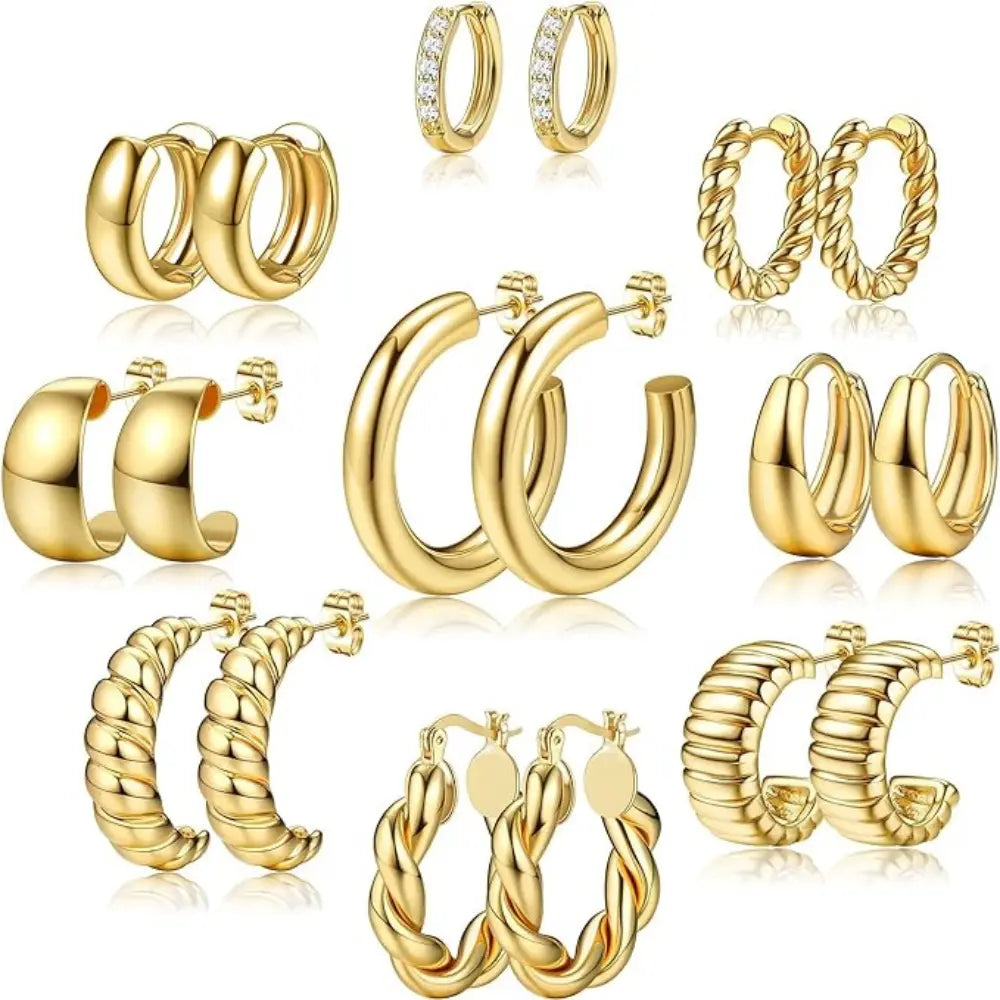 Gold Pairs Earrings