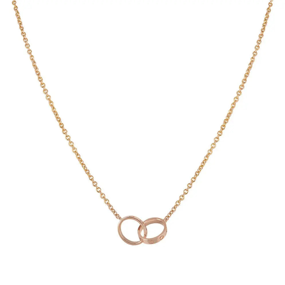 Rose Gold Double Ring with Love Hinge