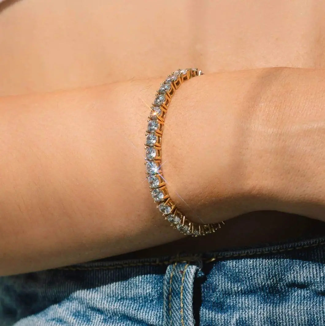 Elegant Gold Tennis Bracelet