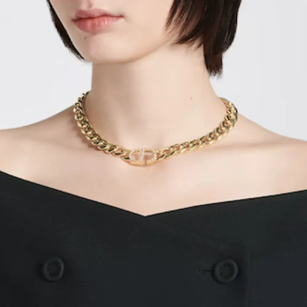 Diana Gold Diamond Logo Necklace