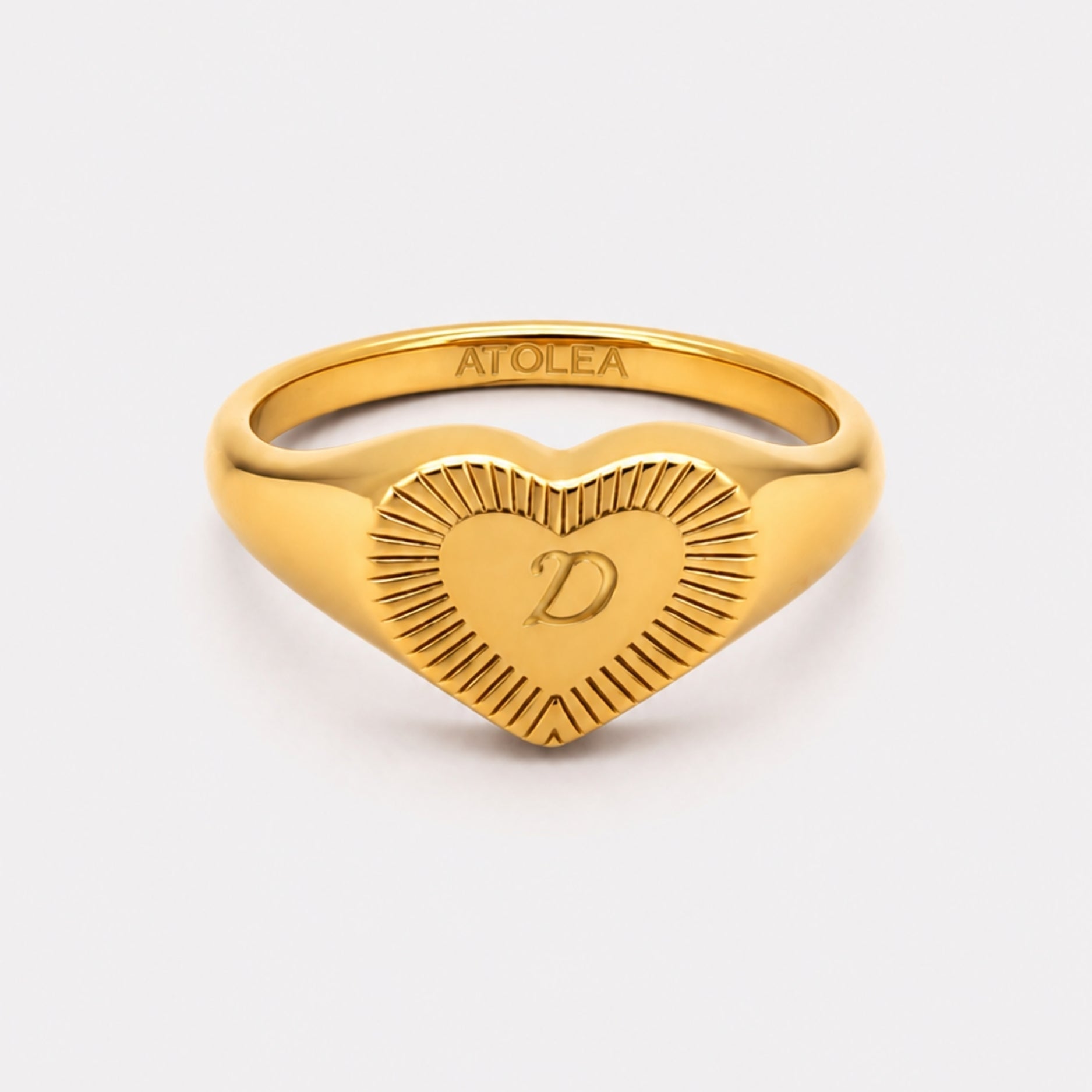 One-Initial Heart Ring