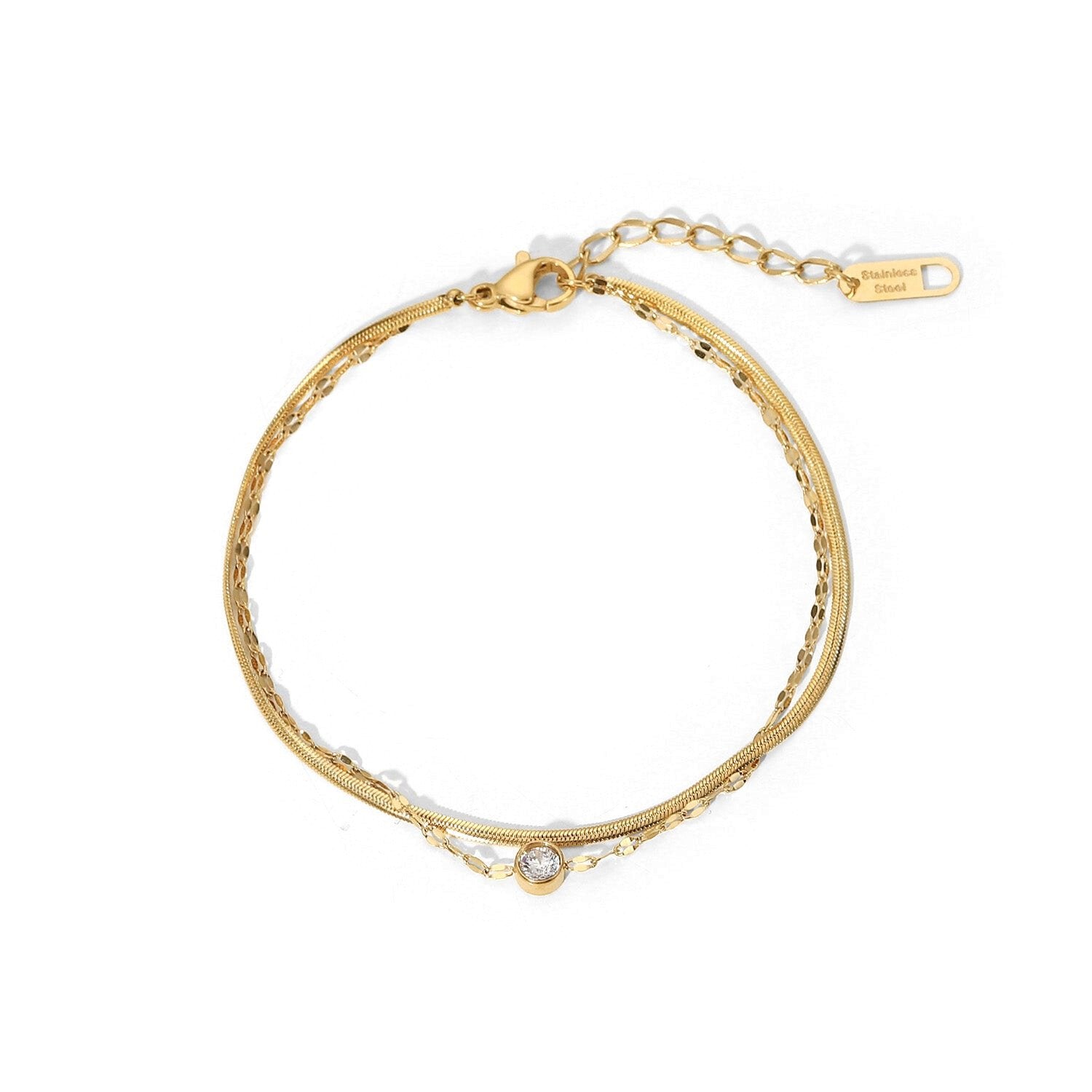18K Gold Lorena Double Chain Bracelet