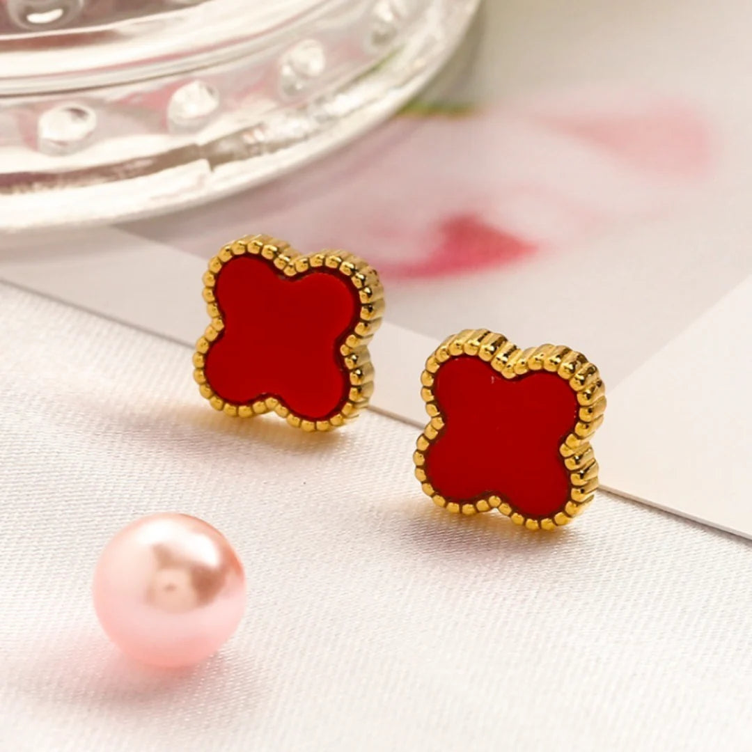 CLOVER | Ruby Red Earrings
