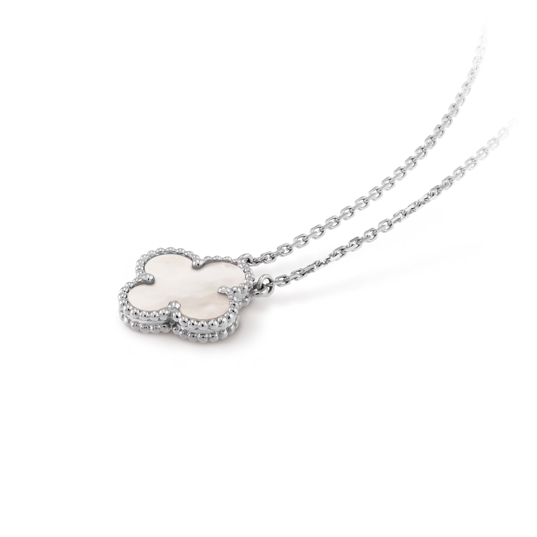 CLOVER | Silver and White Necklace