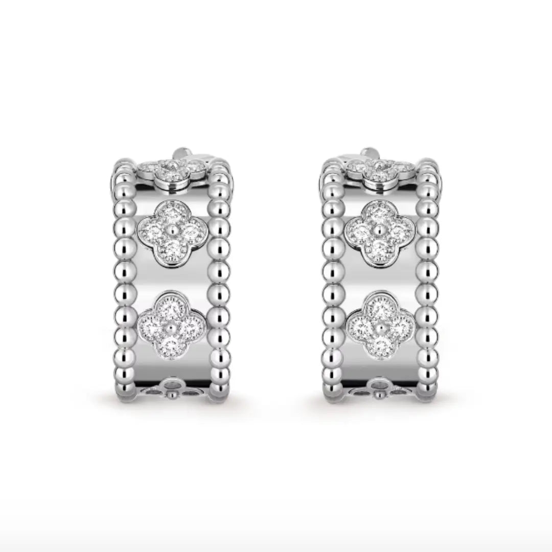 Abby Earrings - Silver with Diamond Accents