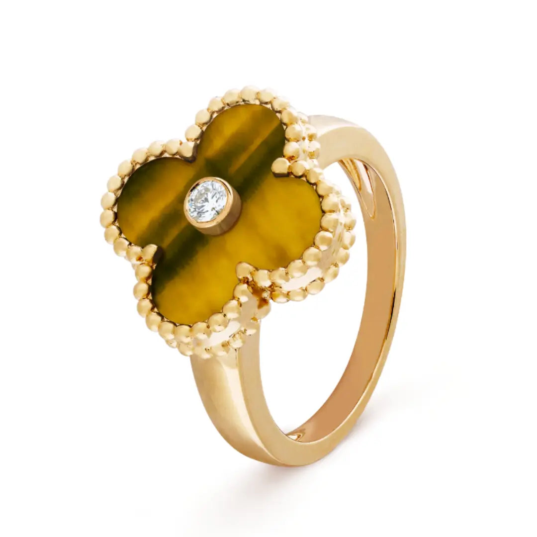 Amber Ring in Orange and Gold