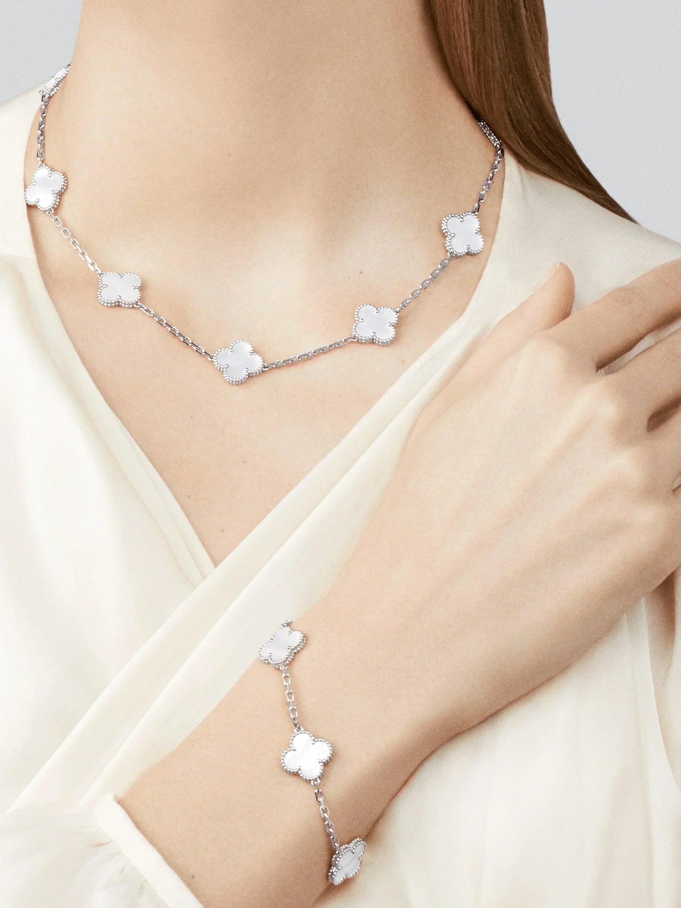 CLOVER | Silver Necklace Featuring 10 Unique Motifs