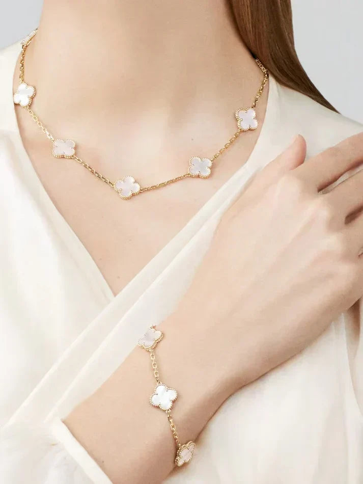 CLOVER | White Necklace Featuring 10 Unique Designs