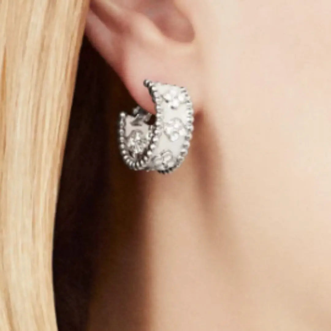 Abby Earrings - Silver with Diamond Accents