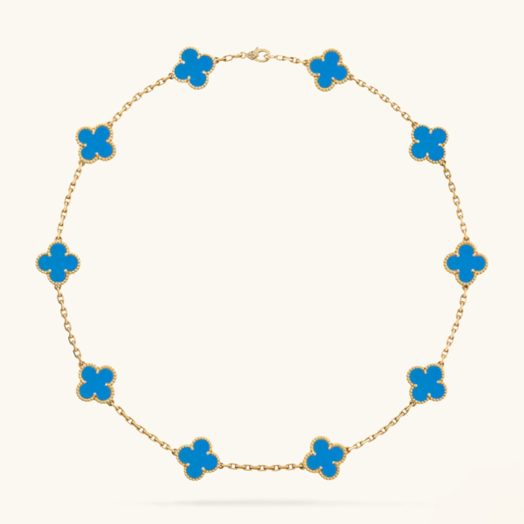 CLOVER | Blue Necklace with 10 Motifs