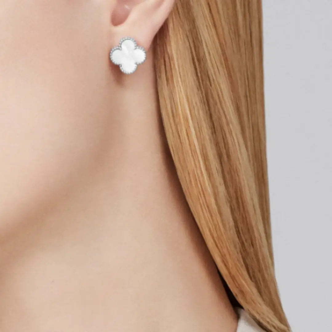Coki Earrings - Silver and White