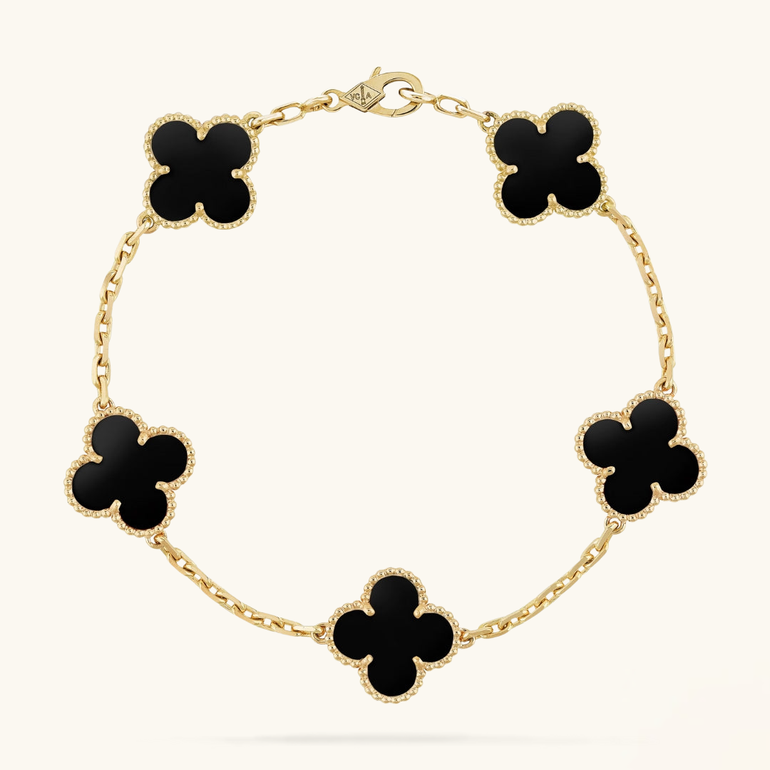 CLOVER | Black and Gold Bracelet
